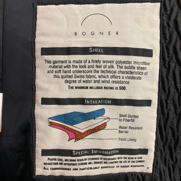 BOGNER Size 6 Black Quilted Textured Nylon Jacket - Picture 6 of 7